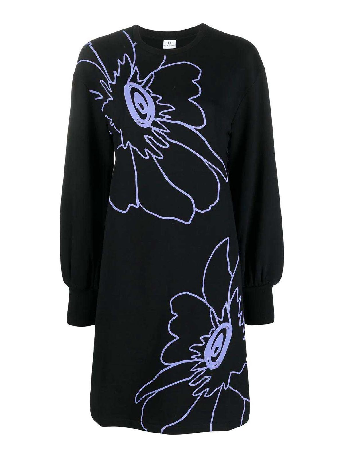 Paul Smith Floral-print Mini Dress In Black