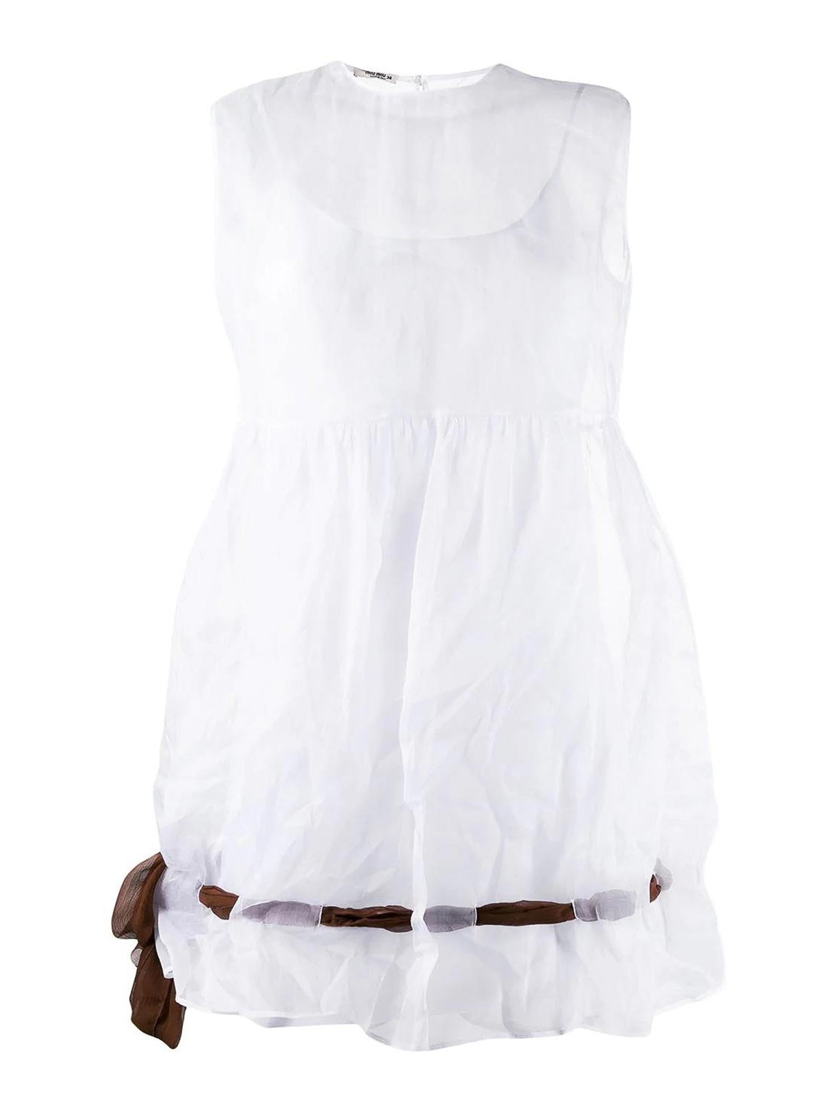 Miu Miu Vestido Midi - Blanco In White
