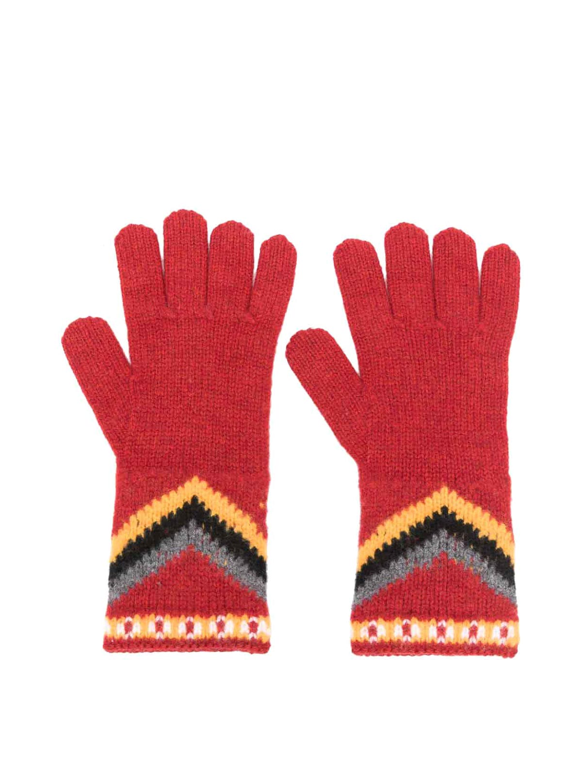Alanui Antartic Circle Wool Gloves In Red