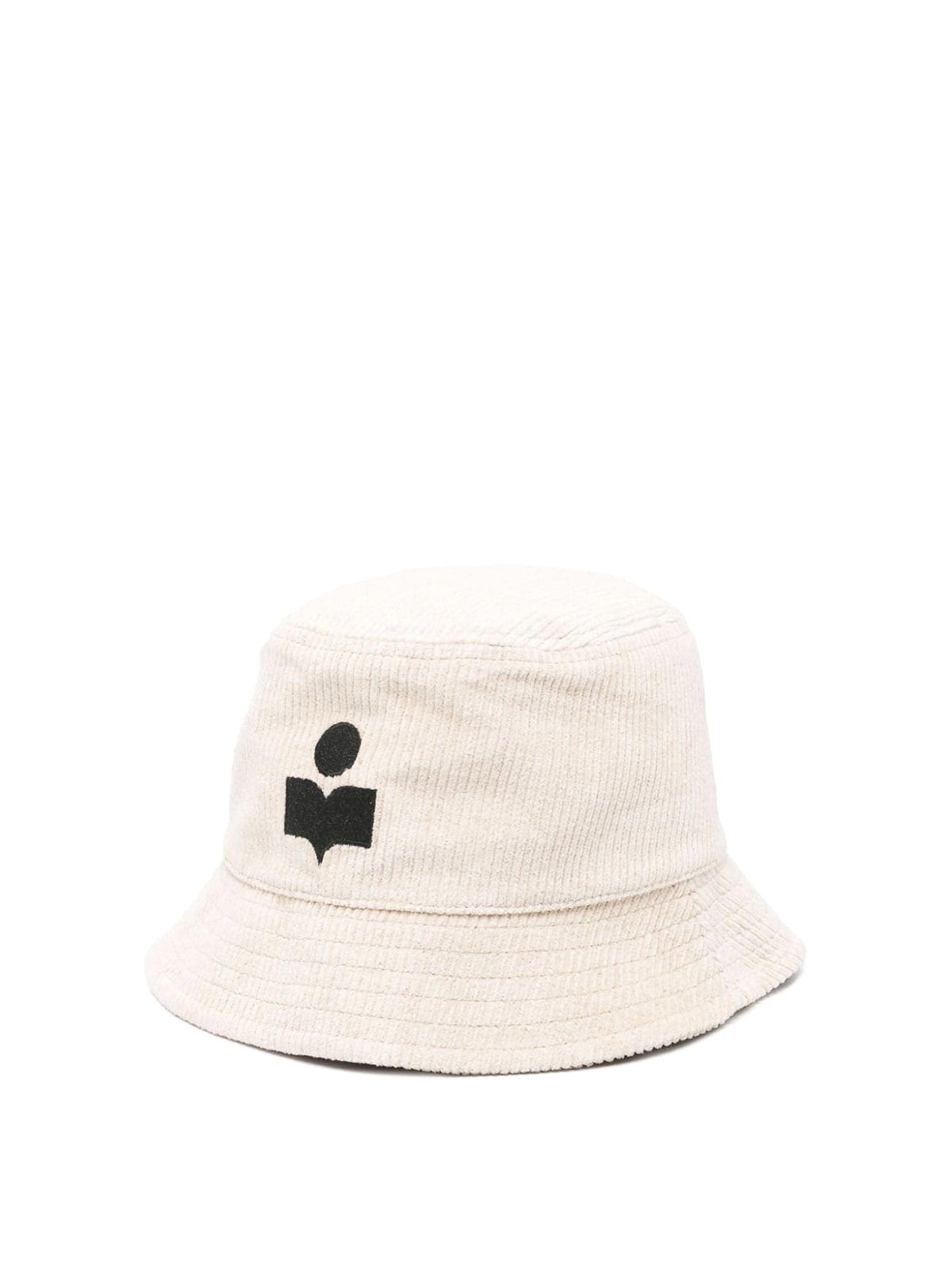 Isabel Marant Logo-embroidered Ribbed Bucket Hat In Beige