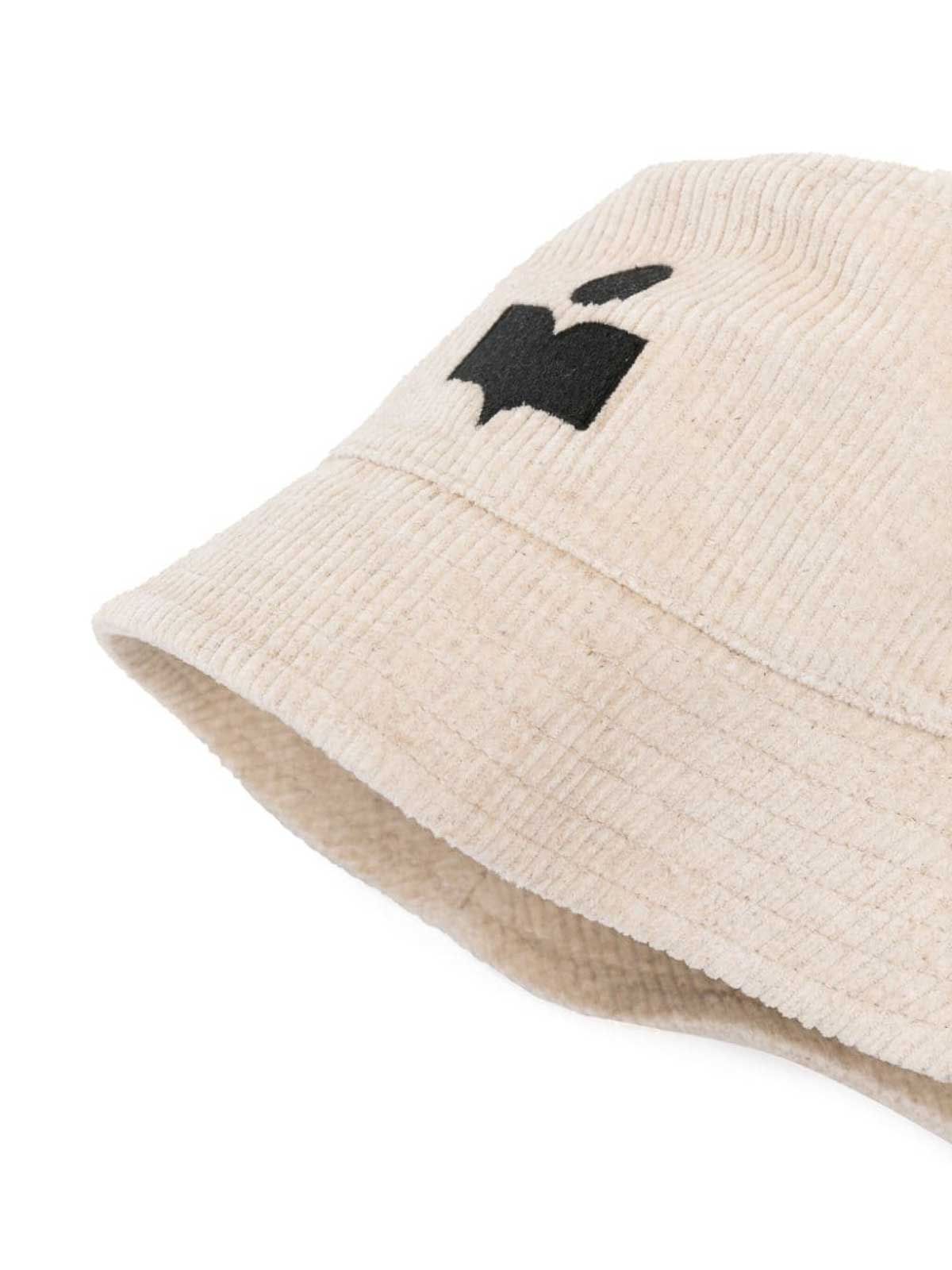 Shop Isabel Marant Logo-embroidered Ribbed Bucket Hat In Beige