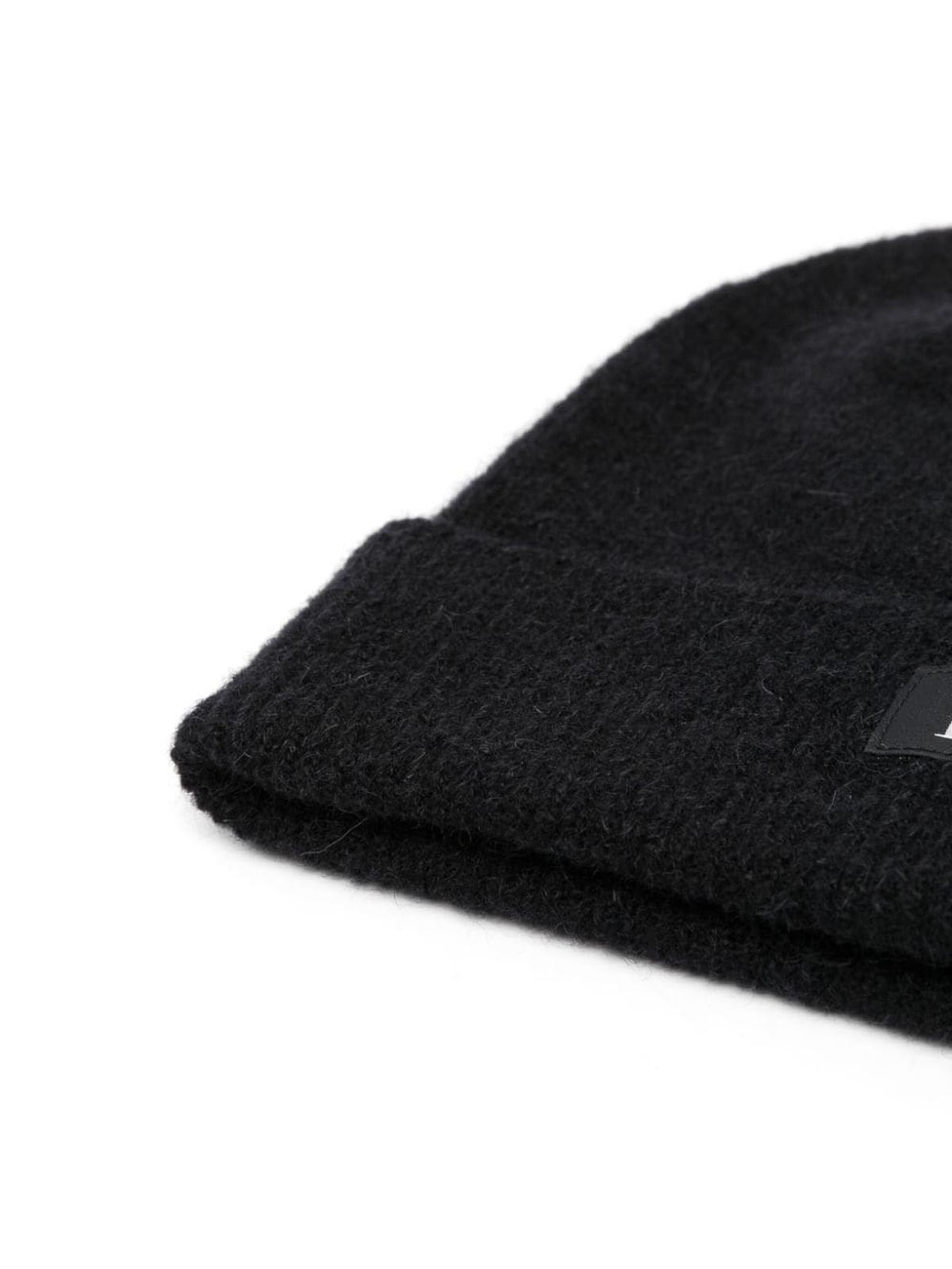Shop Patou Logo-patch Wool Beanie In Black