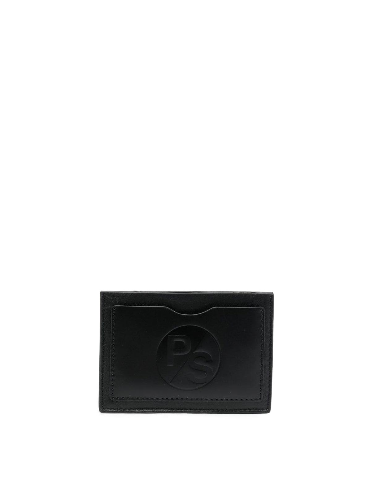 Shop Paul Smith Debossed-logo Leather Cardholder In Black