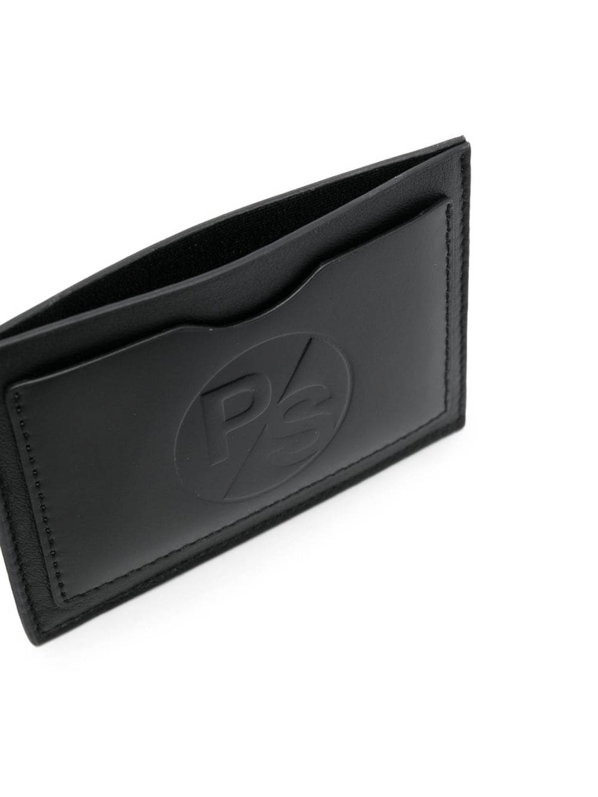 Shop Paul Smith Debossed-logo Leather Cardholder In Black