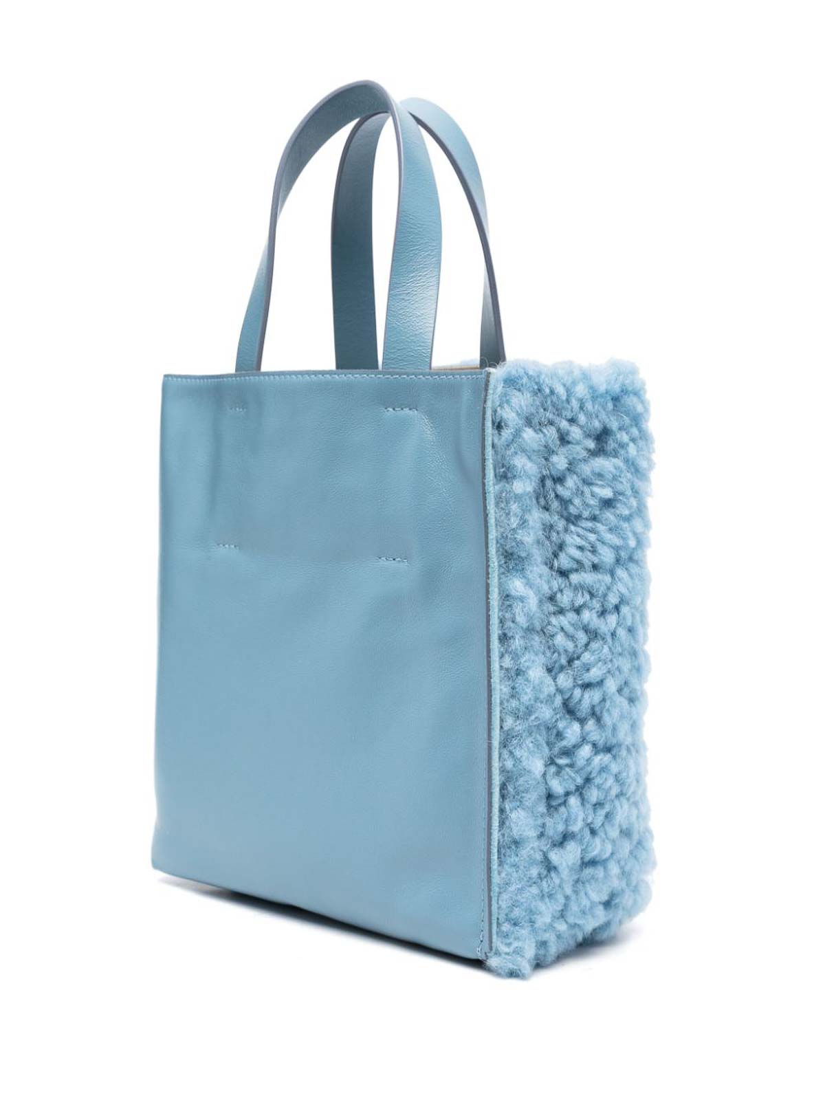 Marni logo-patch shearling tote bag - Women|SHMP0040U8LM07100B47 display picture 2