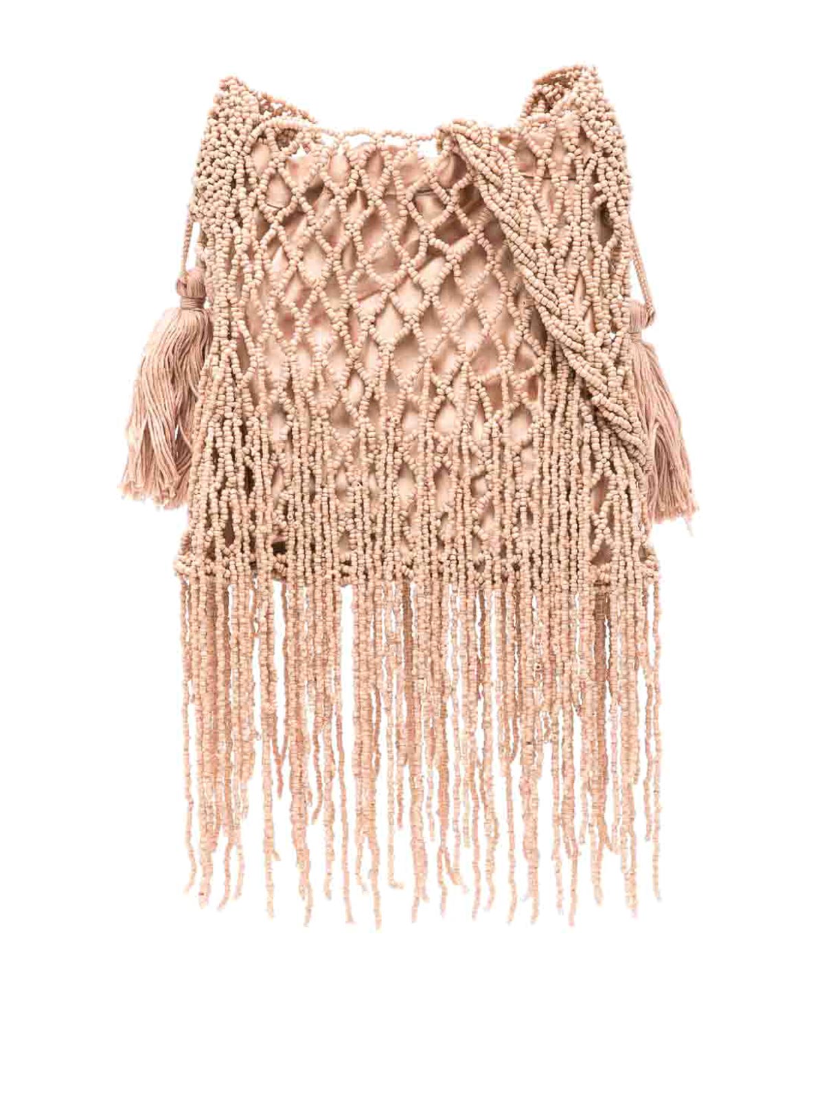 Shop P.a.r.o.s.h Fringed Shoulder Bag In Pink