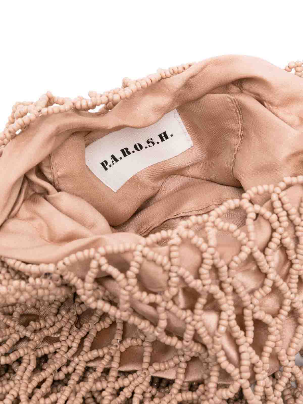 Shop P.a.r.o.s.h Fringed Shoulder Bag In Pink