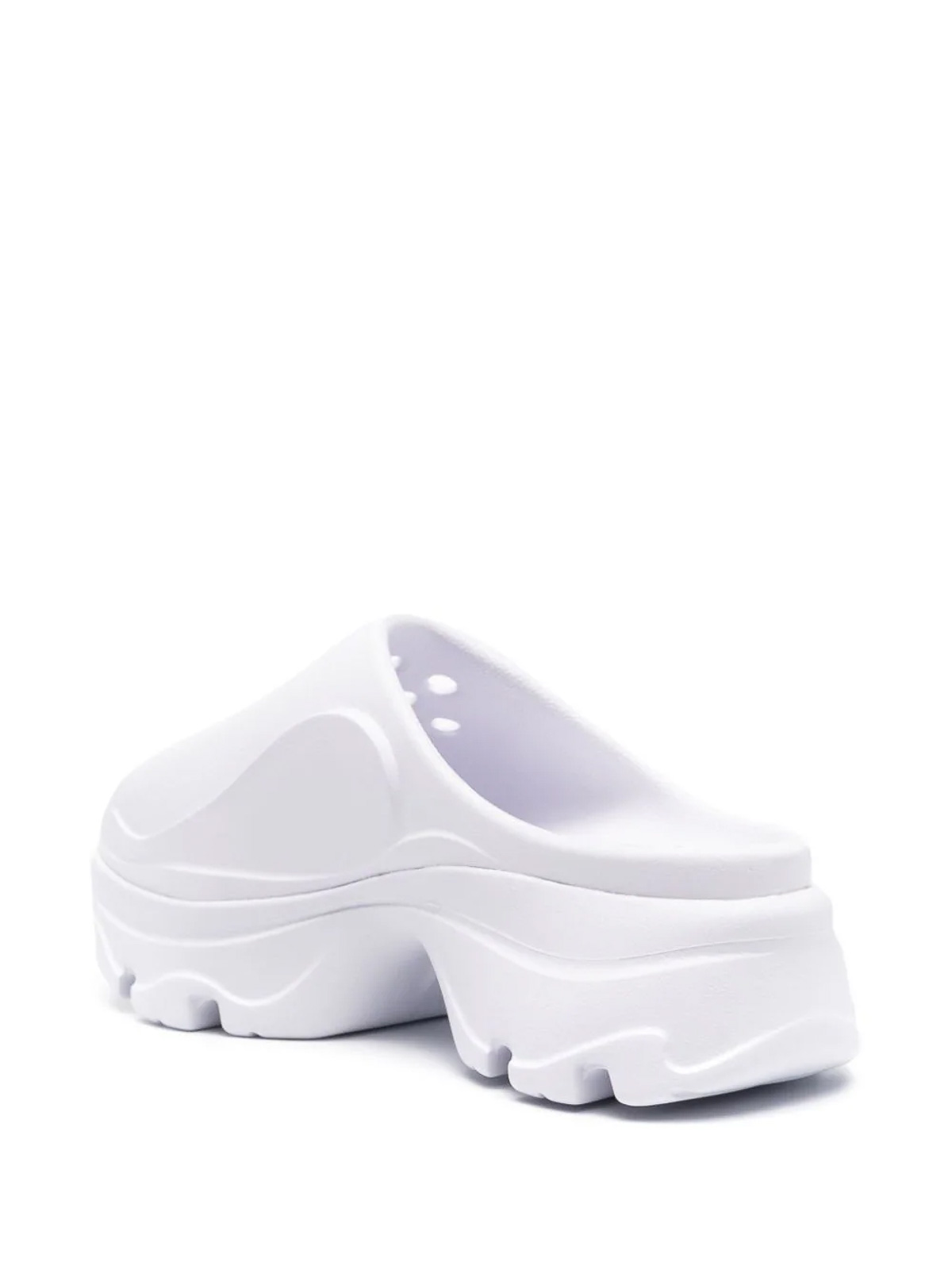 Shop Adidas By Stella Mccartney Logo-embossed Perforated Clogs In White