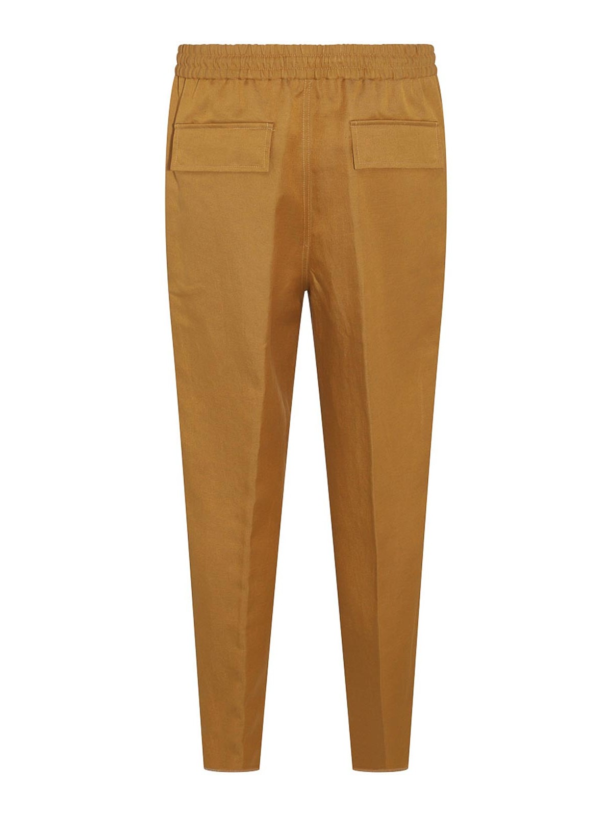 Shop Etro Ochre Linen Blend Pants In Light Beige