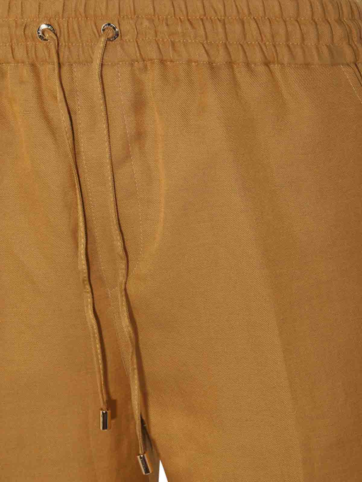 Shop Etro Ochre Linen Blend Pants In Light Beige