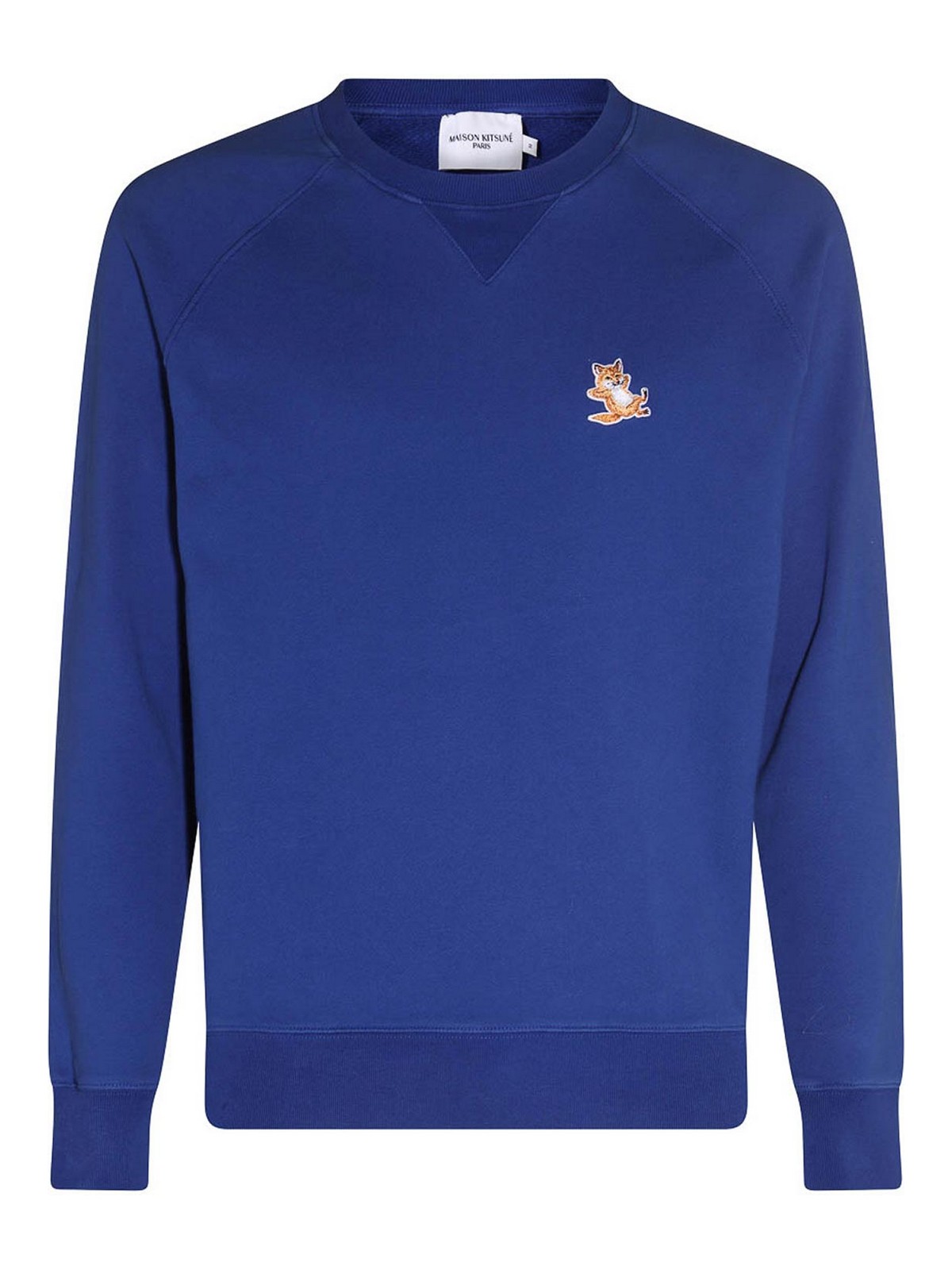 Maison Kitsuné Deep Blue Cotton Sweatshirt In Dark Wash