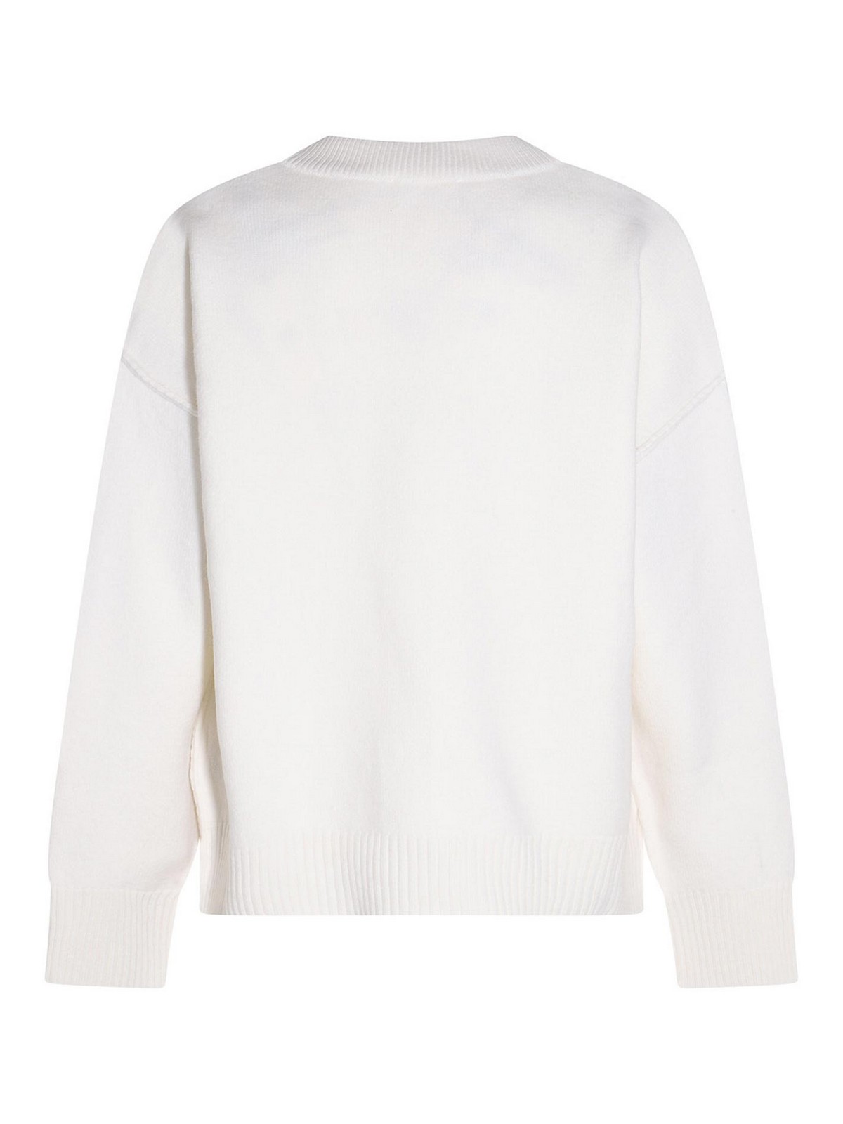 Shop Ami Alexandre Mattiussi Off White Wool Cardigan In Blanco