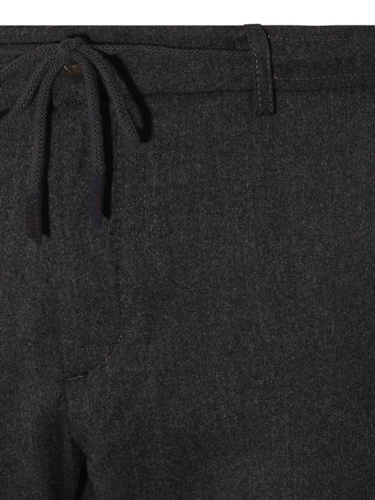 Shop Canali Dark Grey Wool Pants