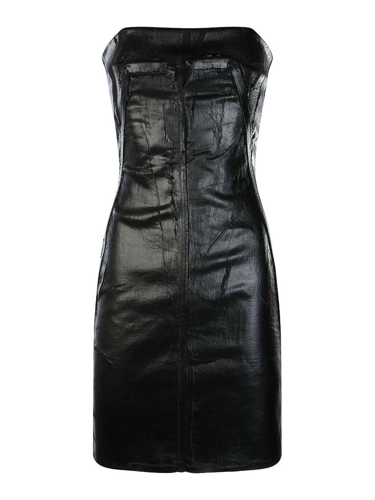 slim fit dress slacks Asymmetrical Pleated Tube Faux Leather Dress Large main image 0