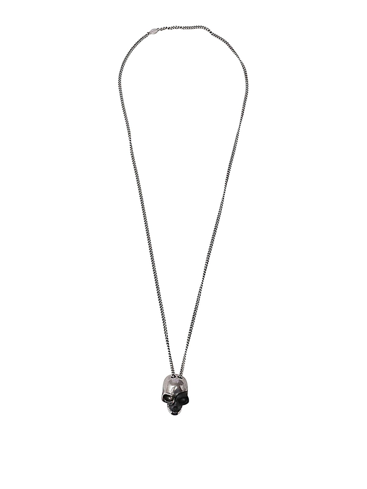 Alexander Mcqueen Silver-tone steel divided skull necklace