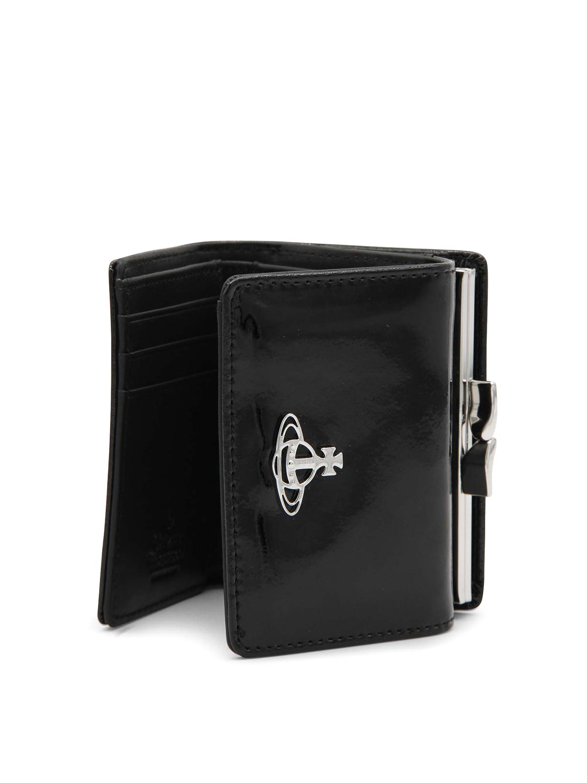 Black leather small frame wallet