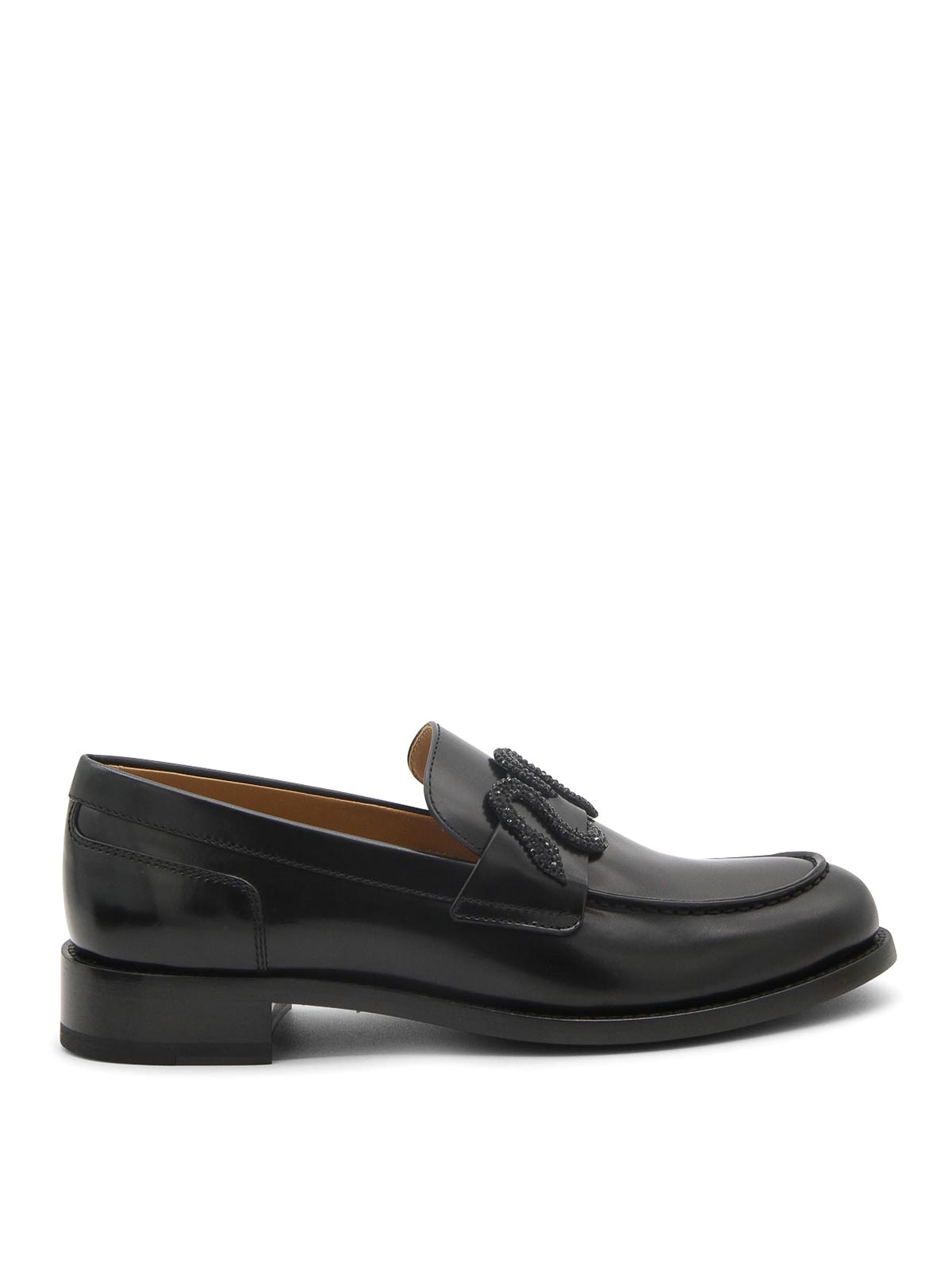 Loafers & Slippers Rene Caovilla - Black calf and jet hematite strass ...