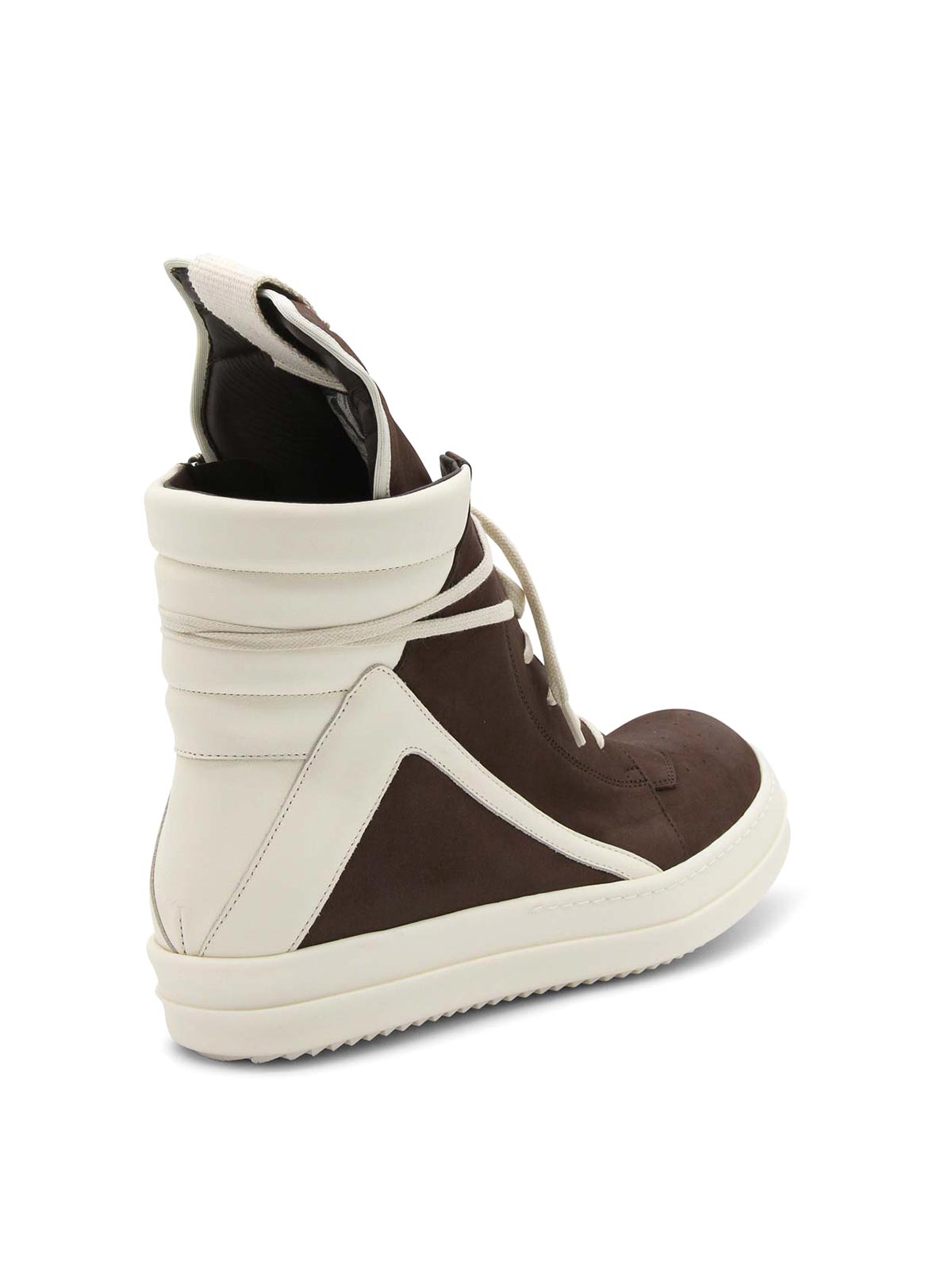 Geobasket Leather High Top Sneakers in Black - Rick Owens