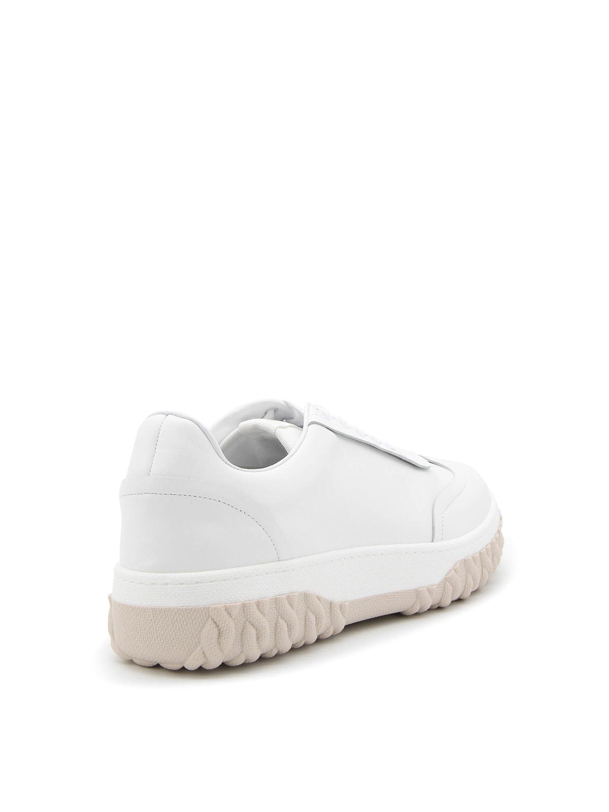 Thom Browne White leather tech runner sneakers | MFD258A05584100