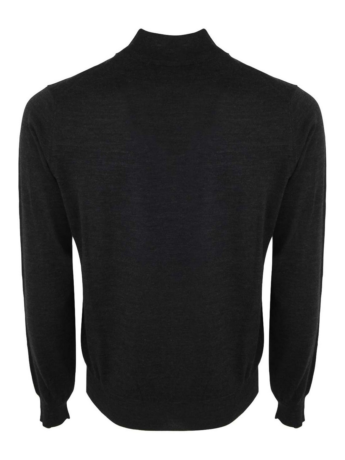 Shop Filippo De Laurentiis Royal Merino Long Sleeves High Neck Sweater In Grey