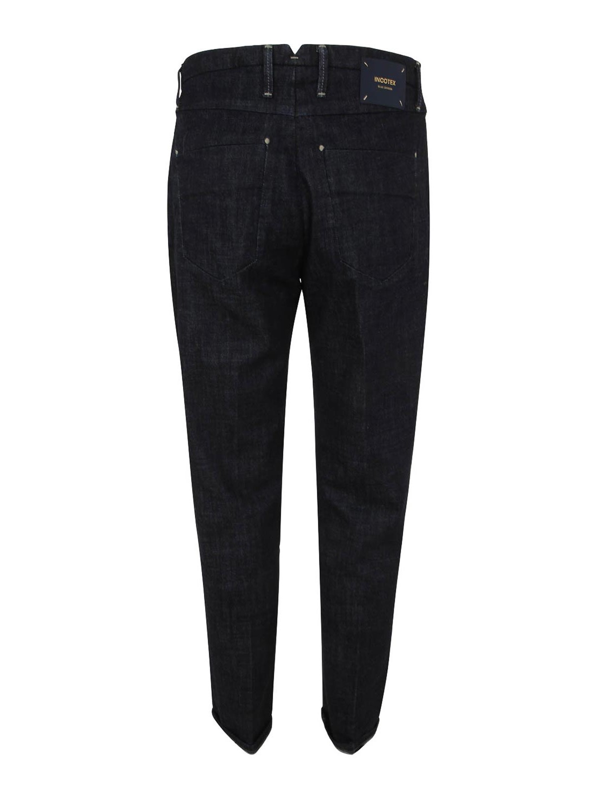 Shop Incotex Blue Division Trousers In Blue