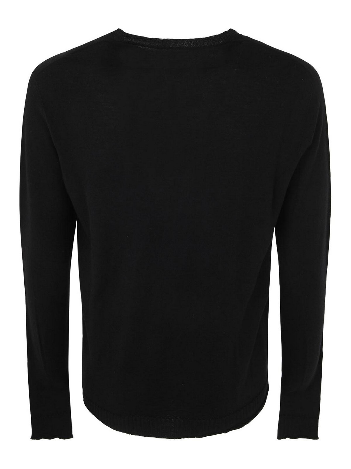 Shop Md75 Wool Basic Crew Neck Sweater In Black