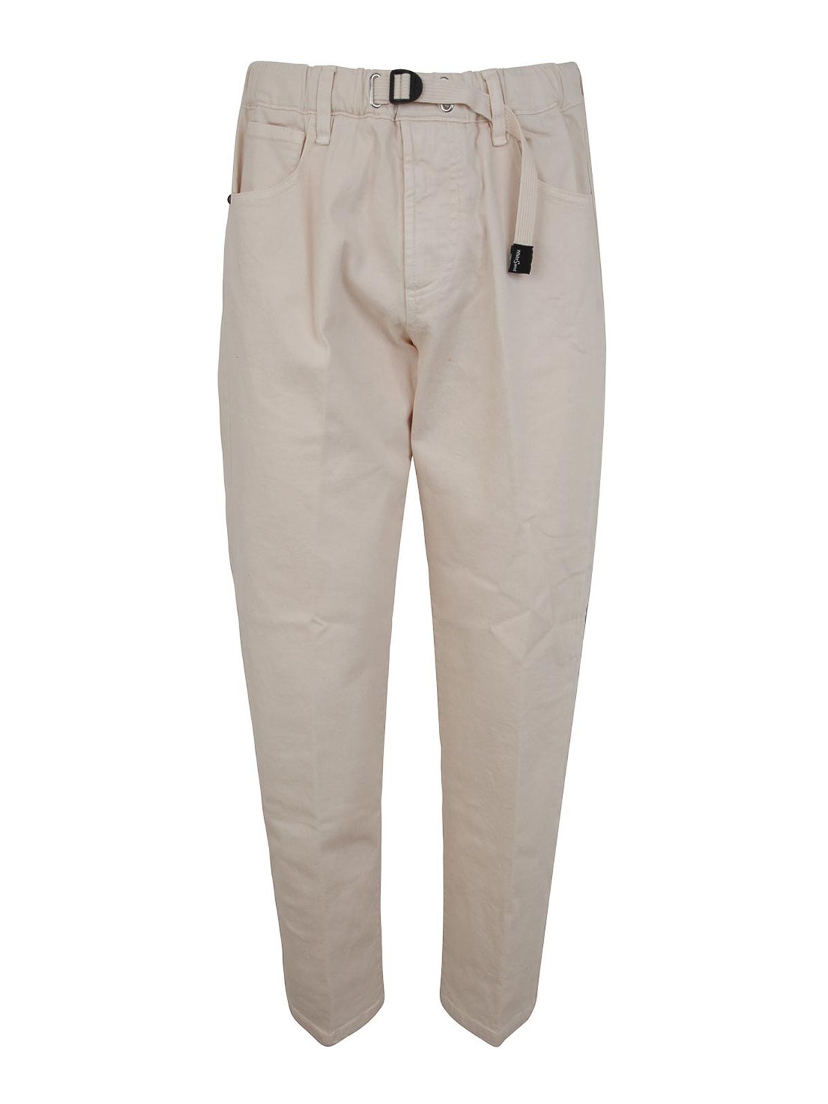 WHITE SAND TROUSERS WITH COULISSE