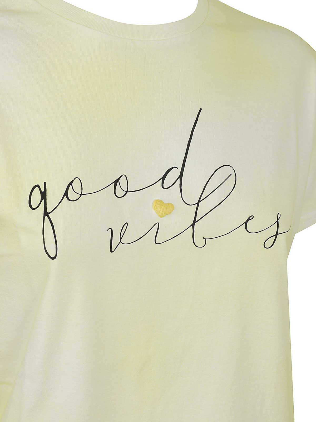 Shop Eleven88 Embroidered Heart T-shirt In Yellow