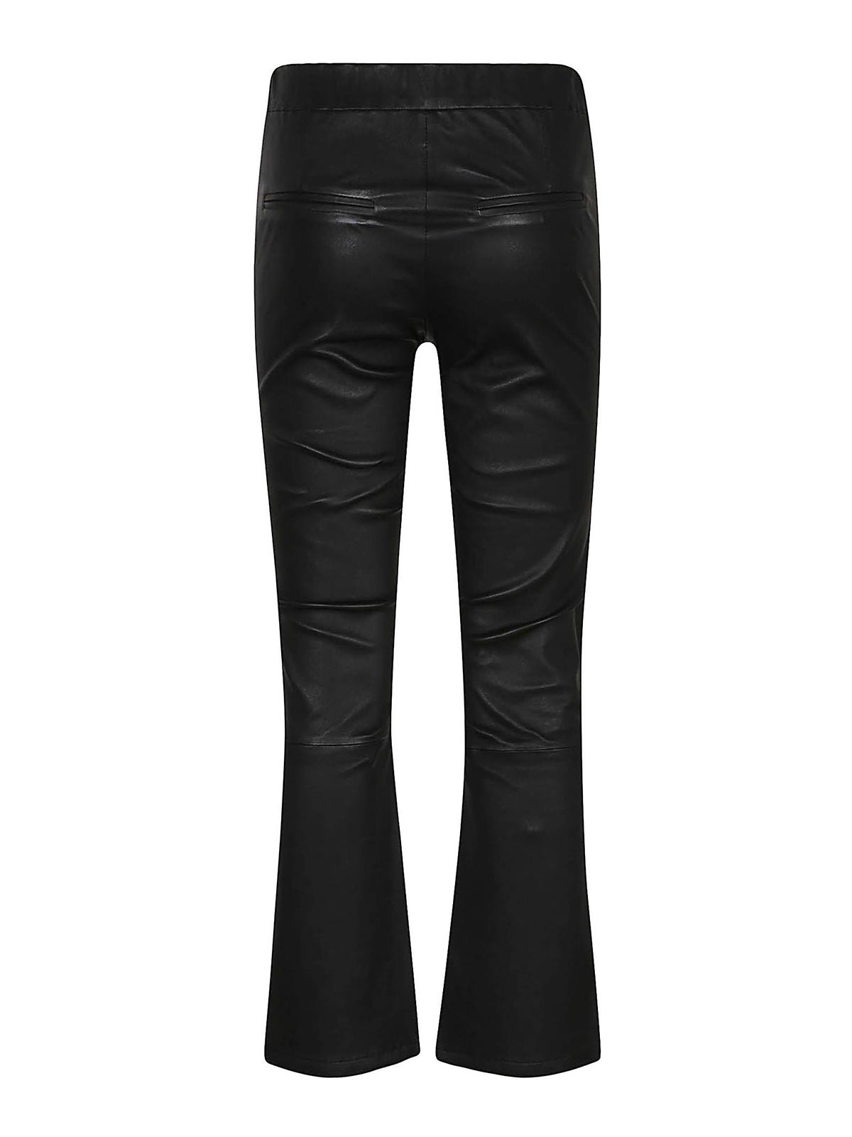 Arma flared leather trousers - Grey