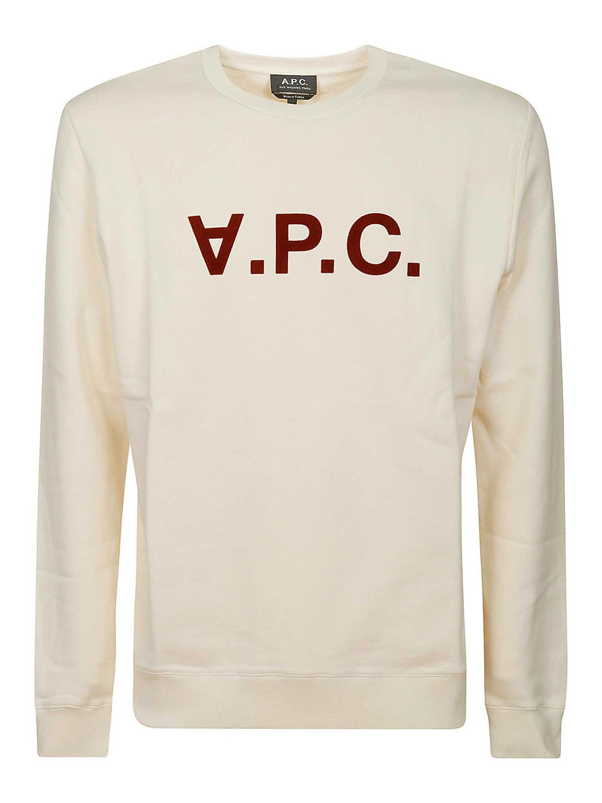 Shop Apc Logo Sweatshirt In Cream