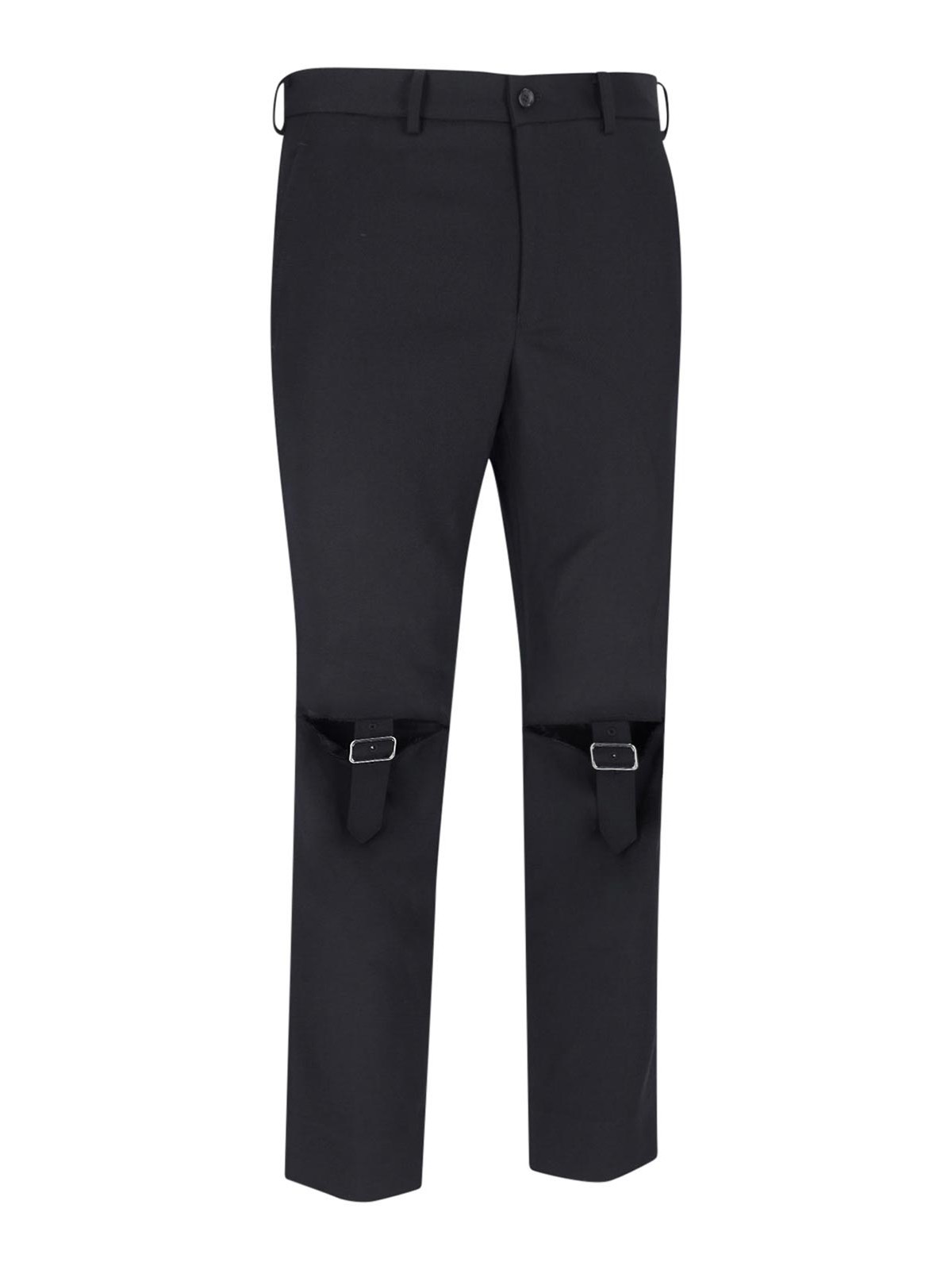 Black Loose Strap Trousers by Dries Van Noten on Sale