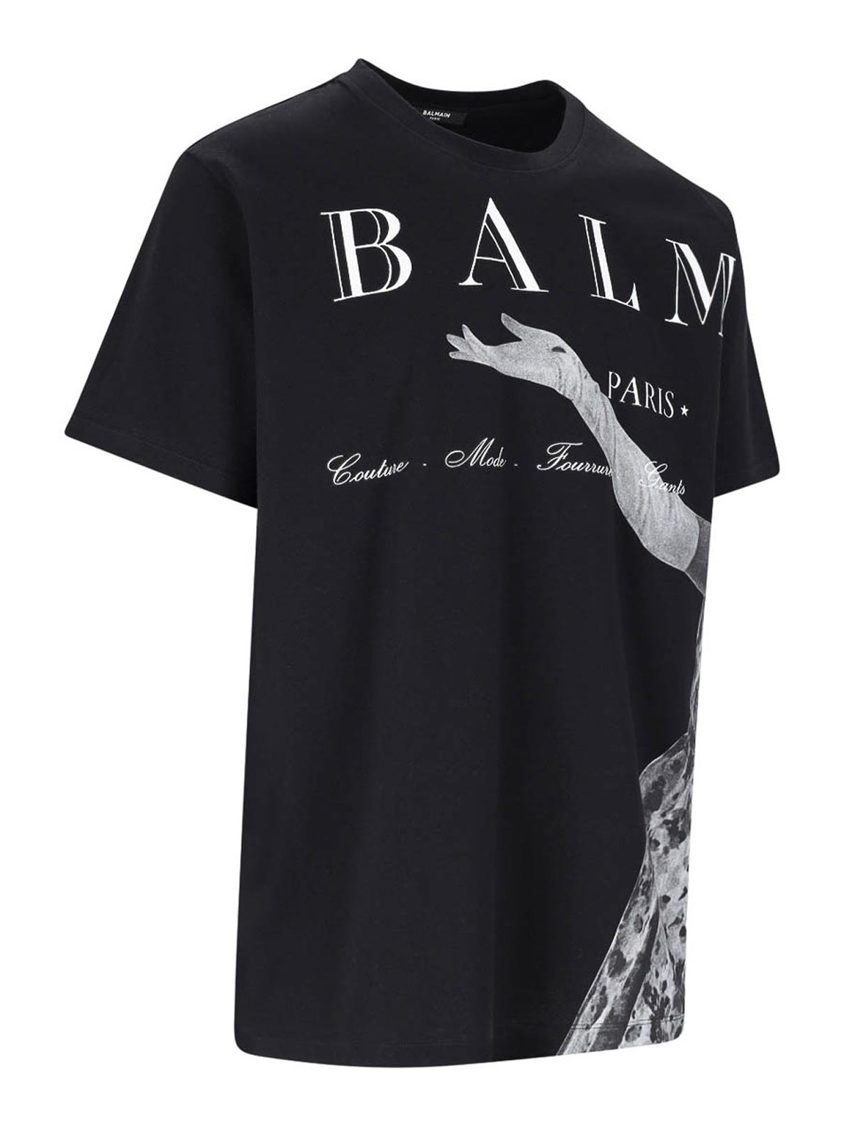 Balmain print T-shirt - Black - Men|BH0EG010GD17EGP | thebs.com