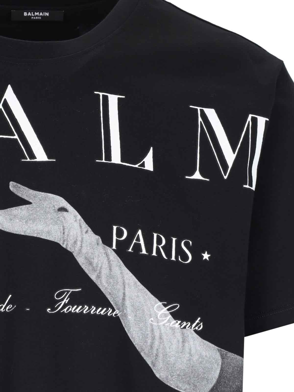 Balmain print T-shirt - Black - Men|BH0EG010GD17EGP | thebs.com