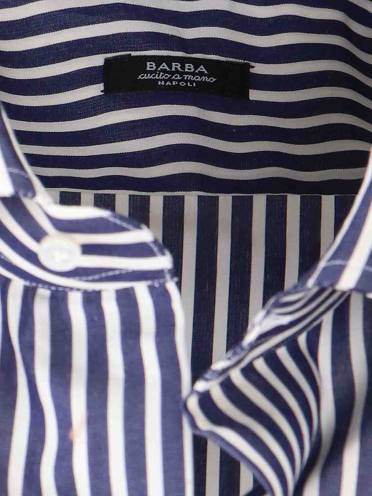 Shop Barba Striped Shirt In Blue