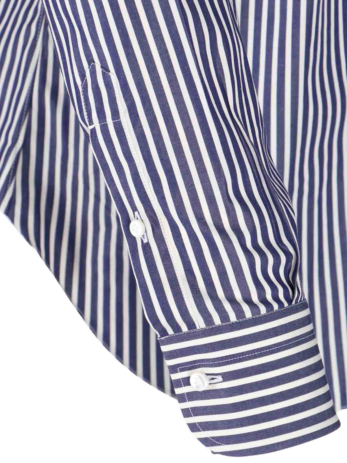 Shop Barba Striped Shirt In Blue