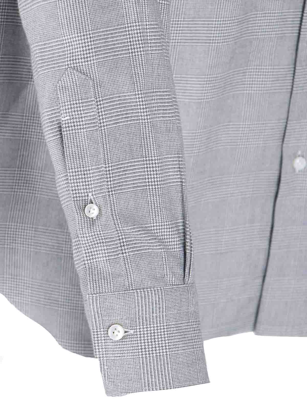 Shop Barba Houndstooth Shirt In Grey