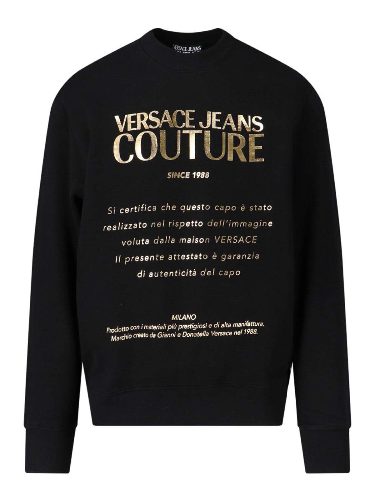 Shop Versace Jeans Couture Crewneck Sweatshirt In Negro