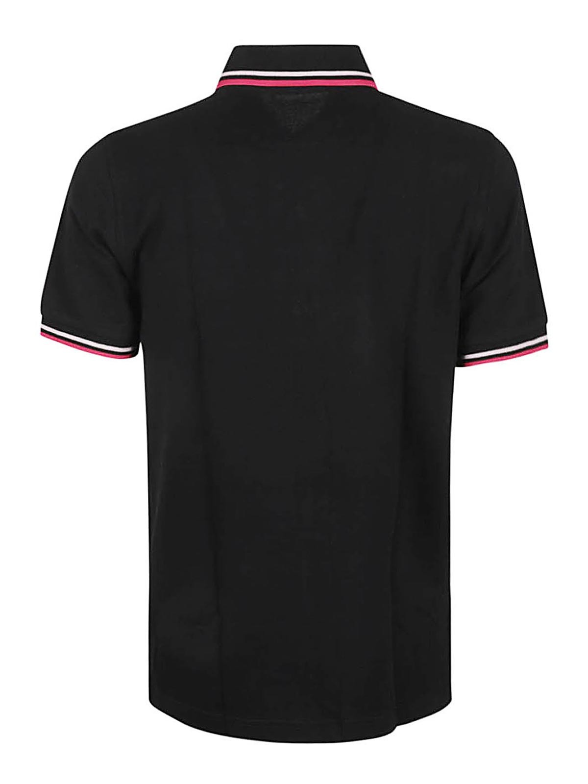 Shop Fred Perry Logo Piquet Cotton Polo Shirt In Black
