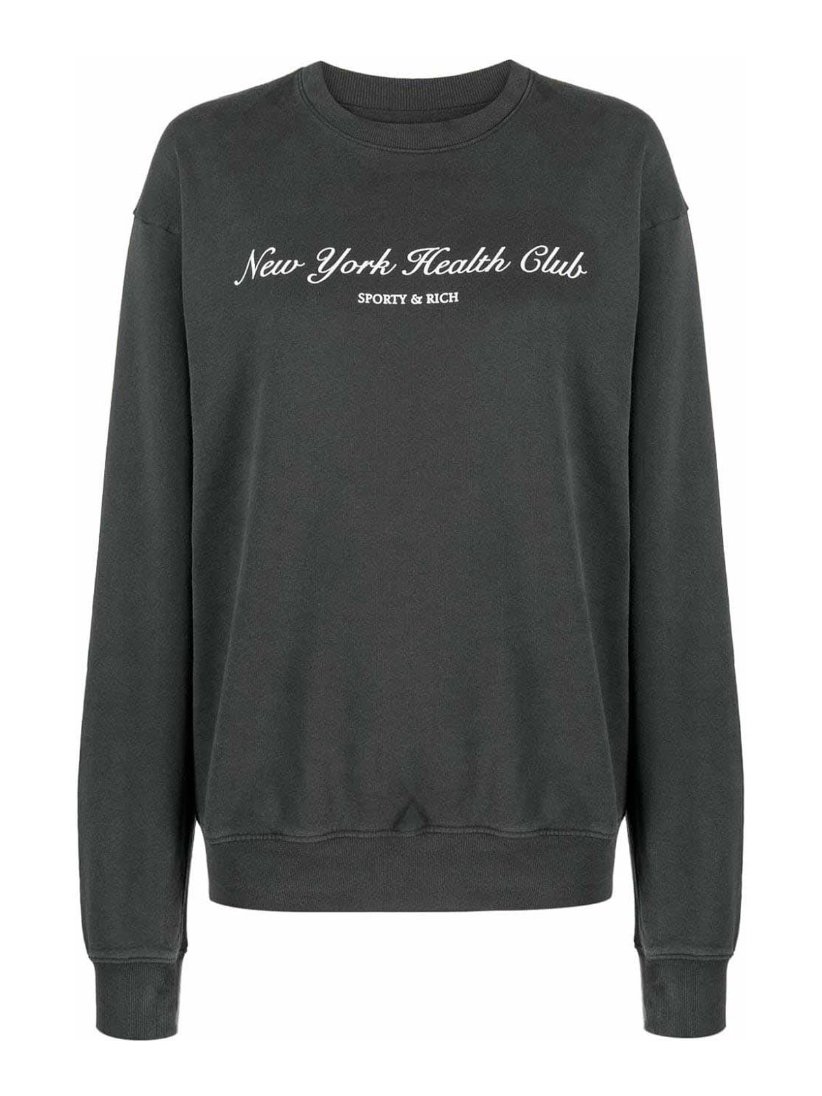 スウェット・トレーナー Sporty & Rich NY Health Club Crewneck Man to Man Black CR871 Sporty & Rich - CREWNECK NY HEALTH CLUB BLEU CIEL – LE LABO