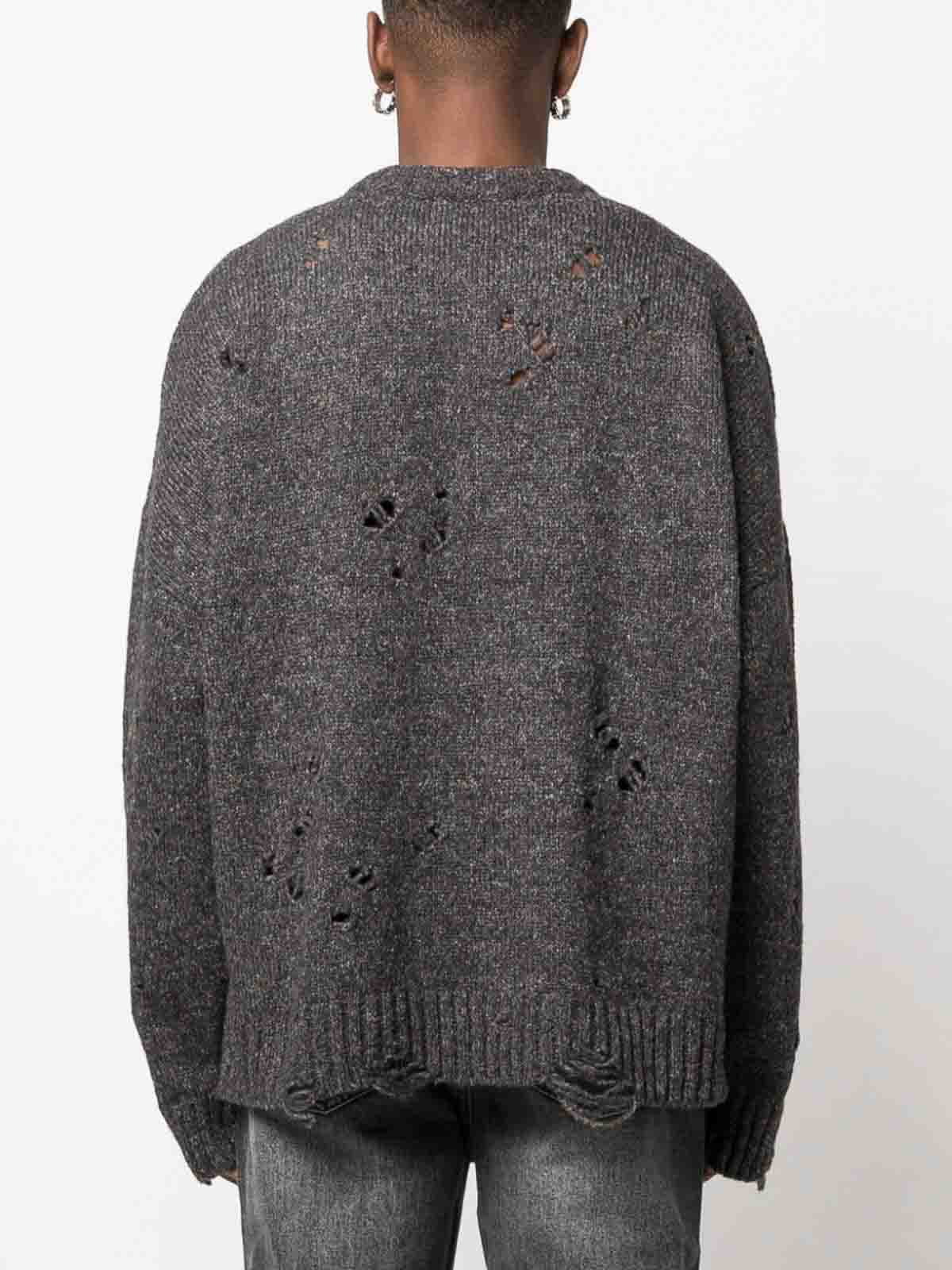 Shop 032c Logo Wool Blend Sweater In Grey