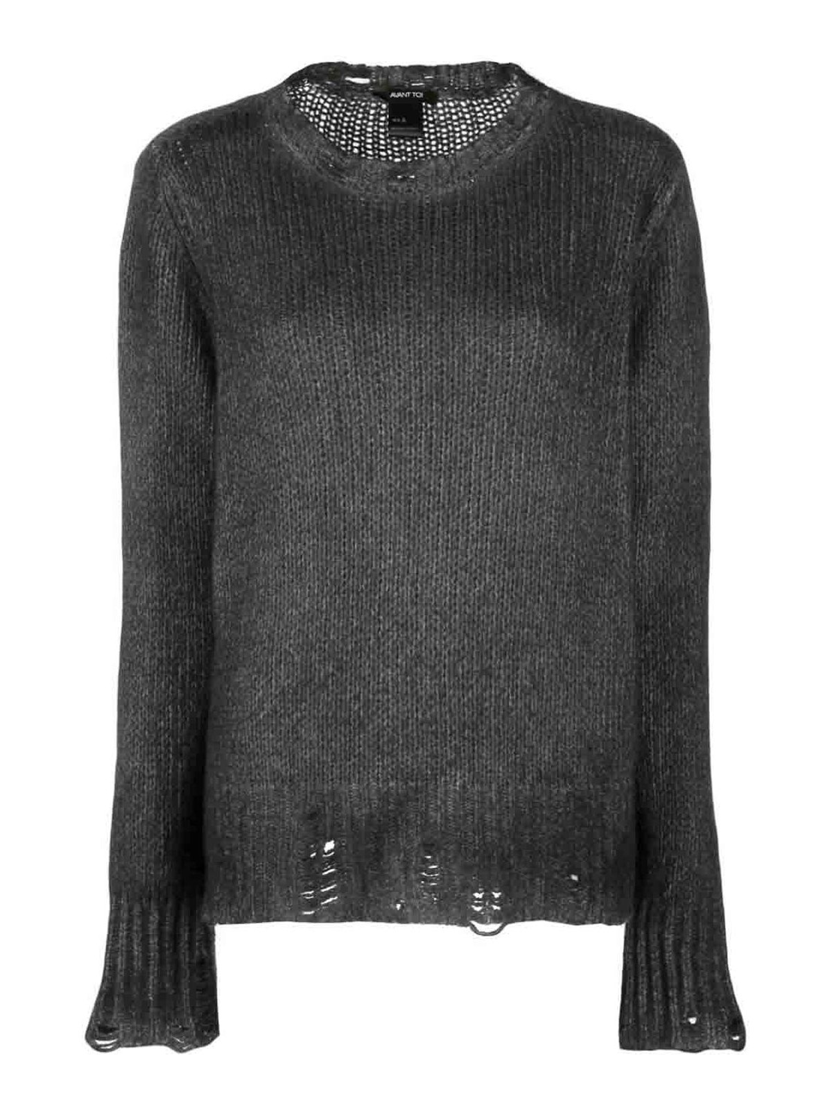 Avant Toi Cashmere And Silk Blend Sweater In Black