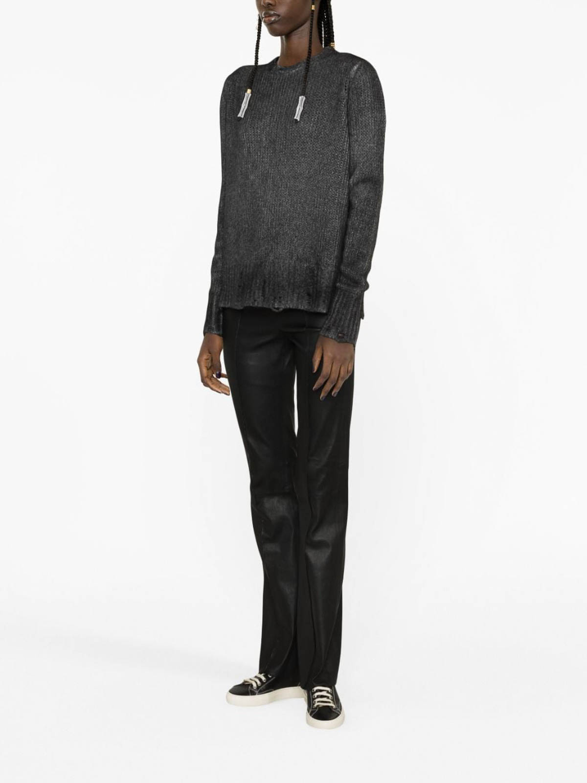 Shop Avant Toi Cashmere And Silk Blend Sweater In Black