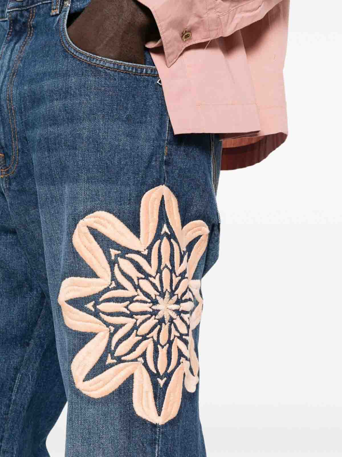 Embroidered bootcut denim pants – BLUEMARBLE