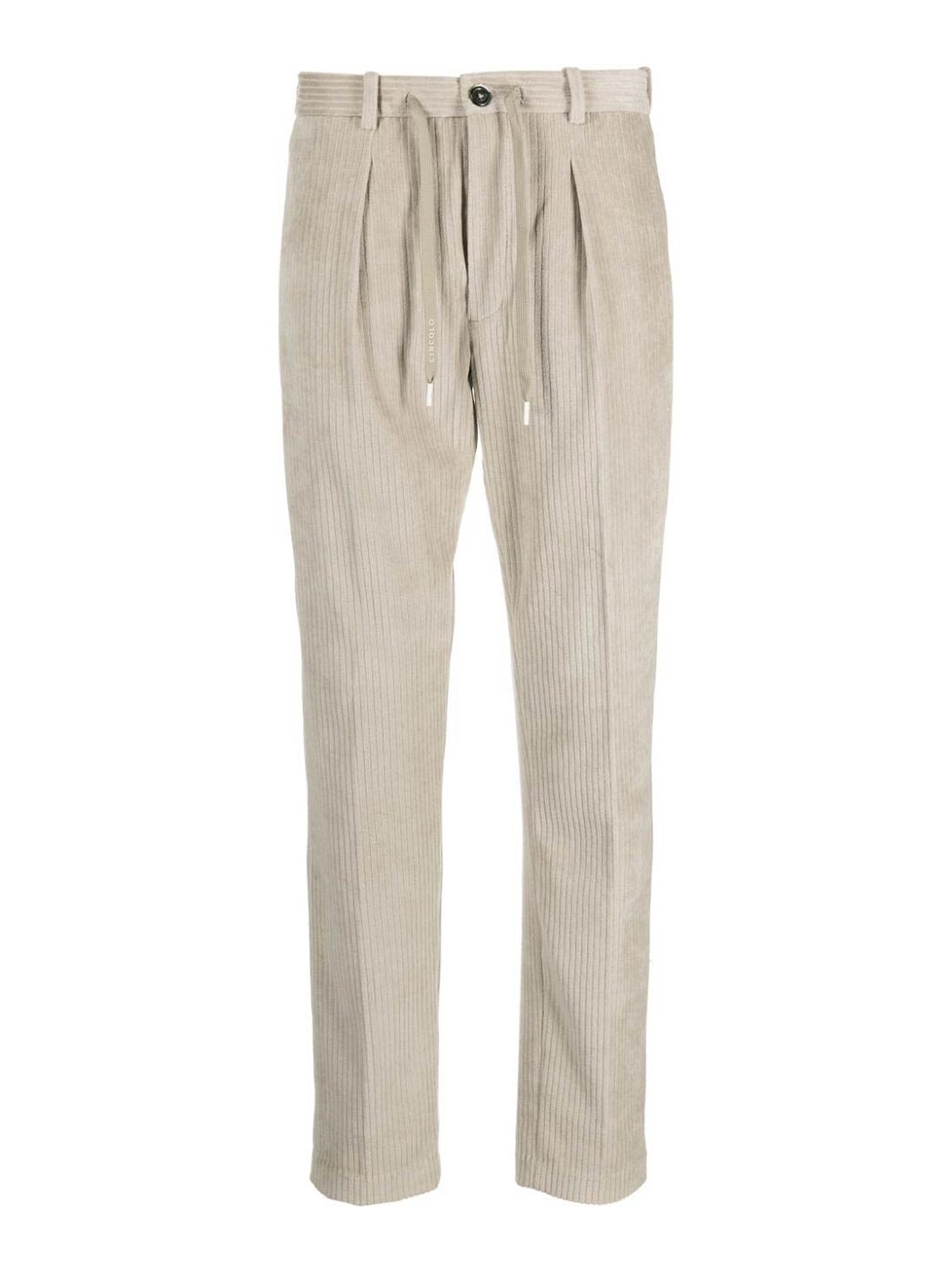 Shop Circolo 1901 Drawstring Corduroy Trousers In Grey