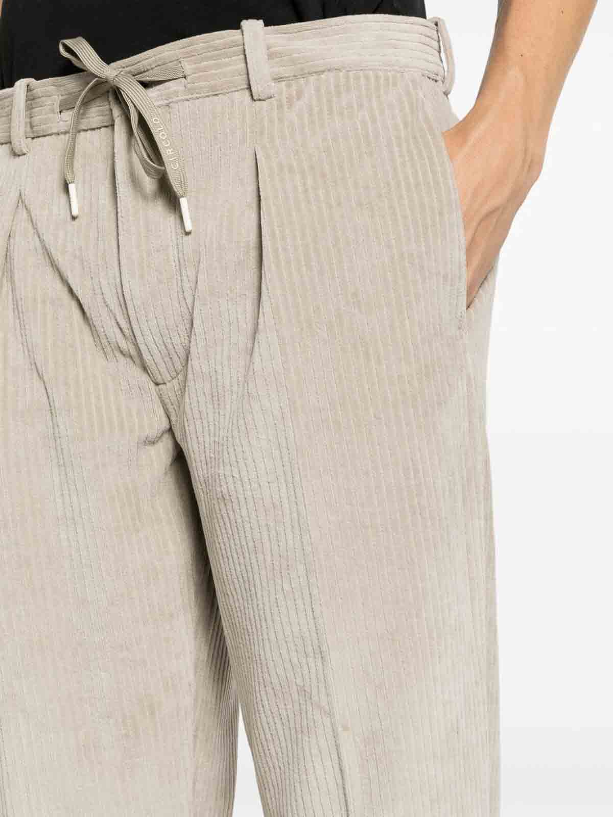 Shop Circolo 1901 Drawstring Corduroy Trousers In Grey