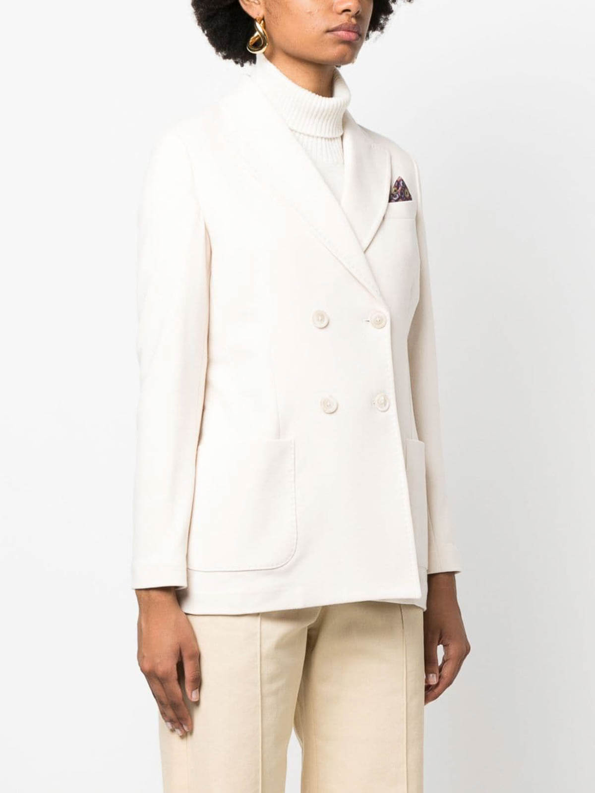 Shop Circolo 1901 Double-breasted Cotton Jacket In White