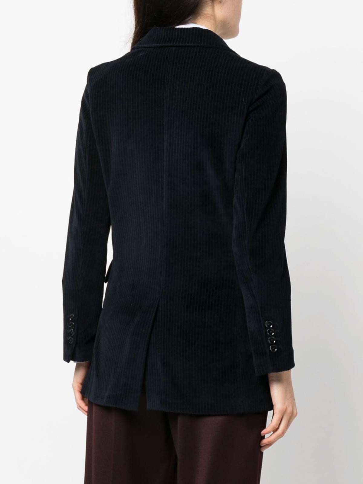 Shop Circolo 1901 Double-breasted Corduroy Jacket In Blue