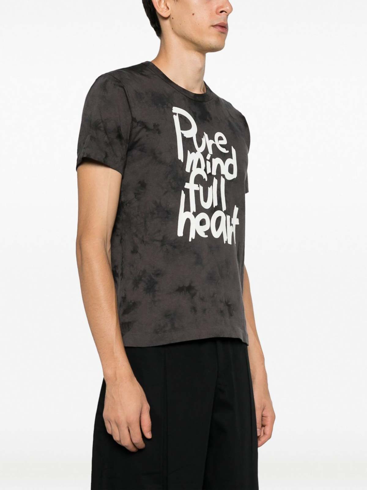 Shop Comme Des Garçons Printed Cotton T-shirt In Black