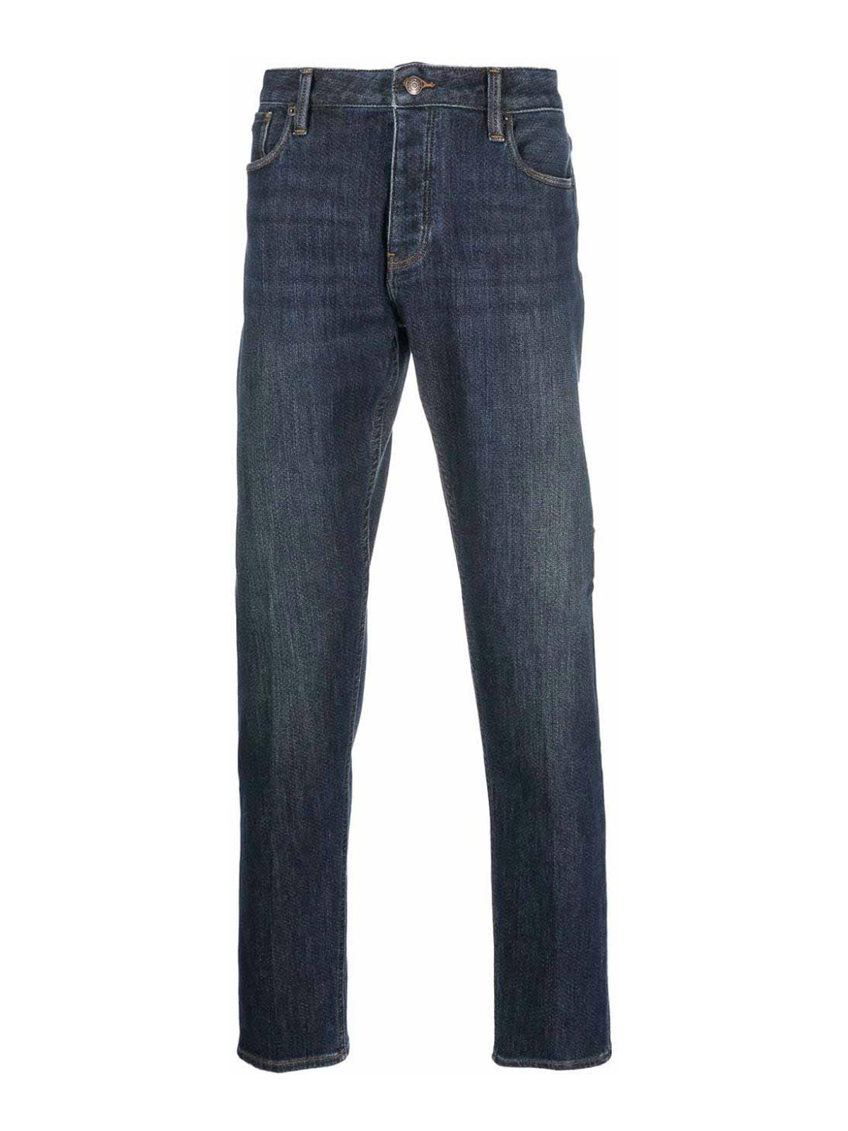 Shop Emporio Armani Denim Cotton Jeans In Blue