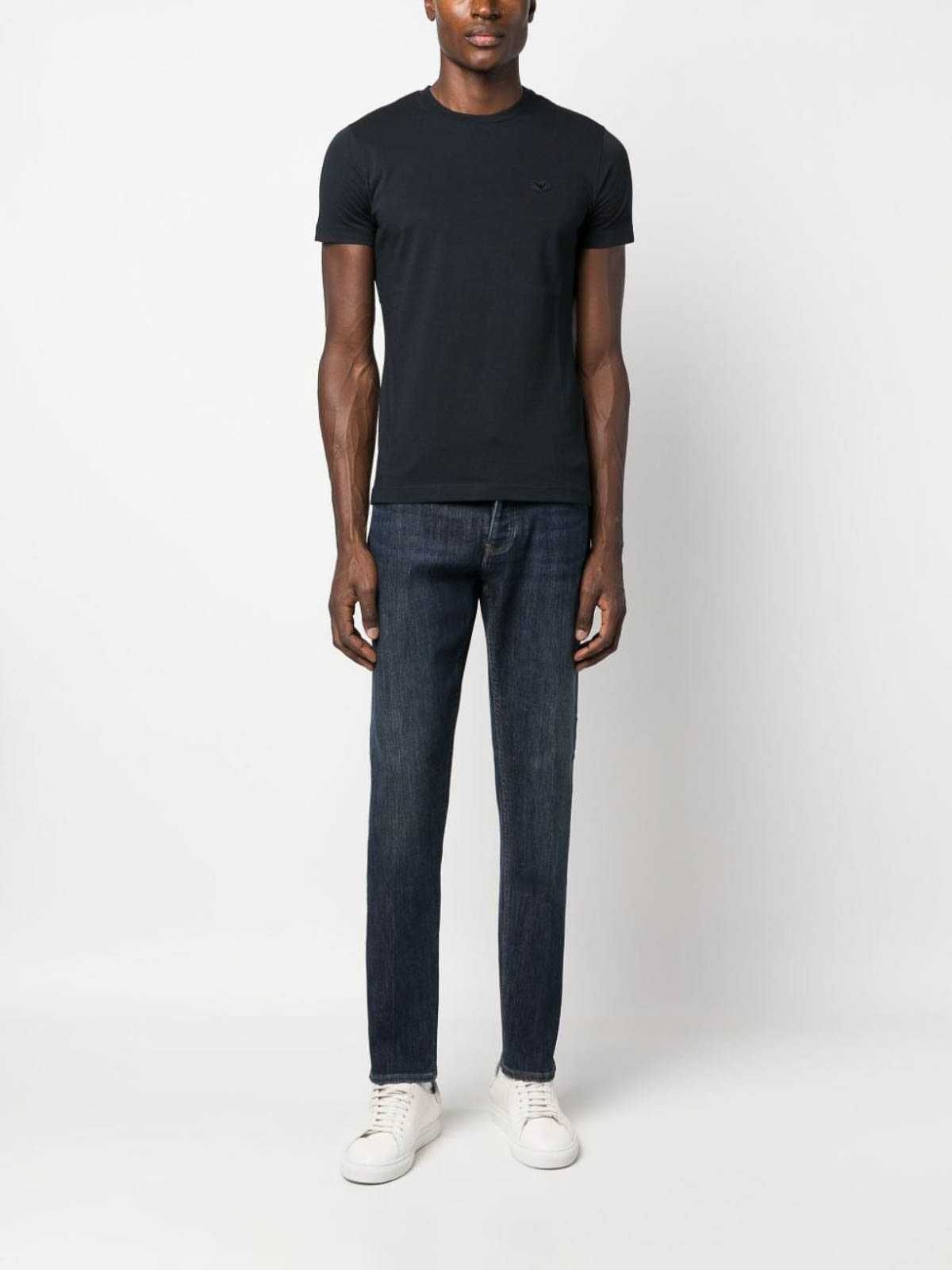 Shop Emporio Armani Denim Cotton Jeans In Blue